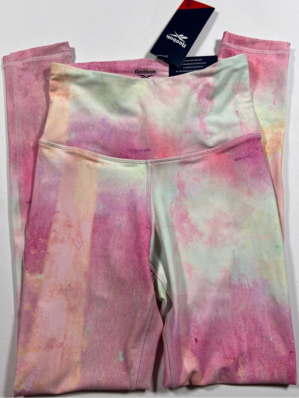 NWT Reebok Luxe High Rise Tight Leggings Marble XS